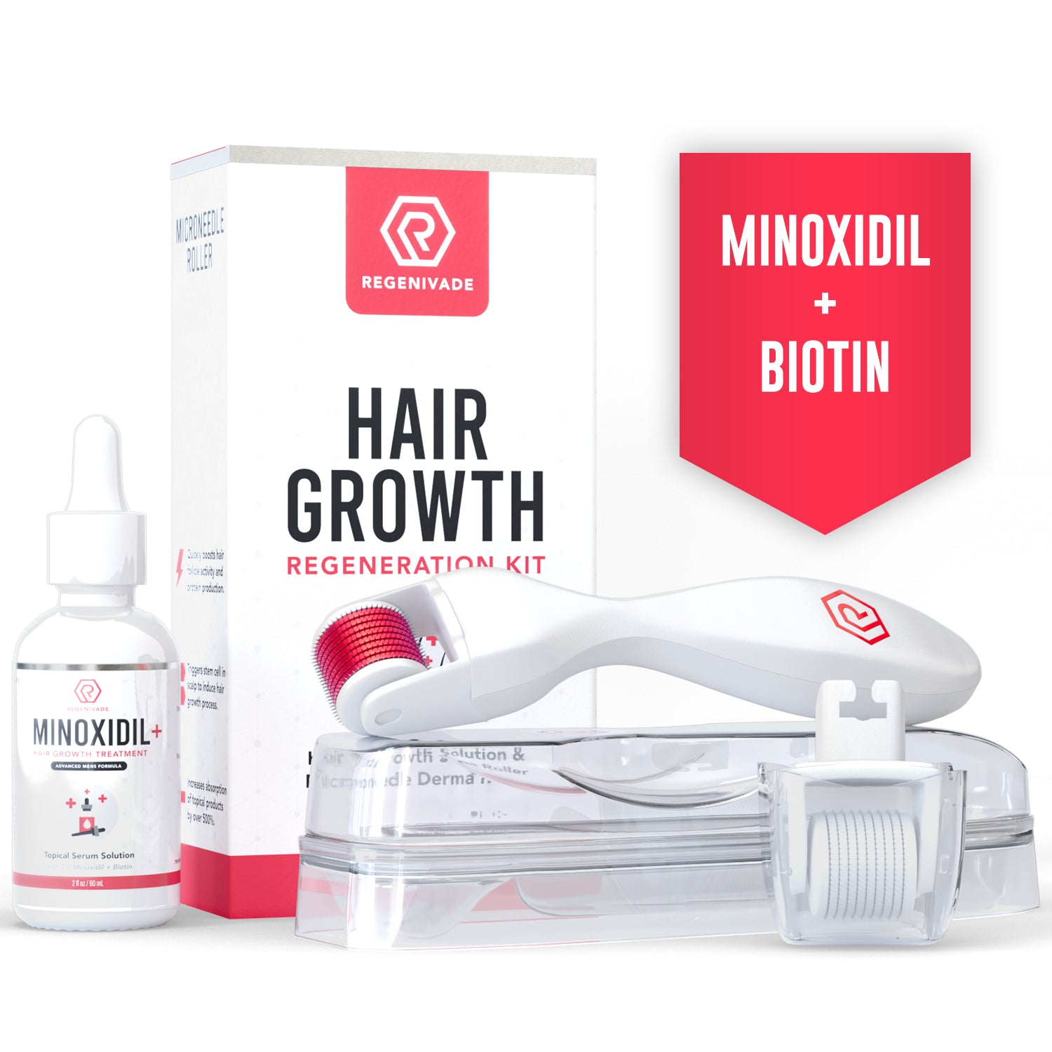 Hair Growth Kit With 5% Minoxidil Solution & Microneedle Roller